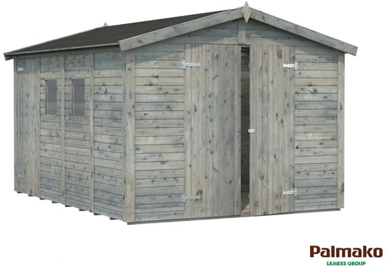 Finished Shed Below Stained Gray