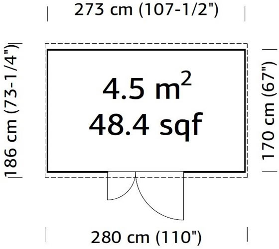 Palmako 9x6 Leif Wood Shed Measurements