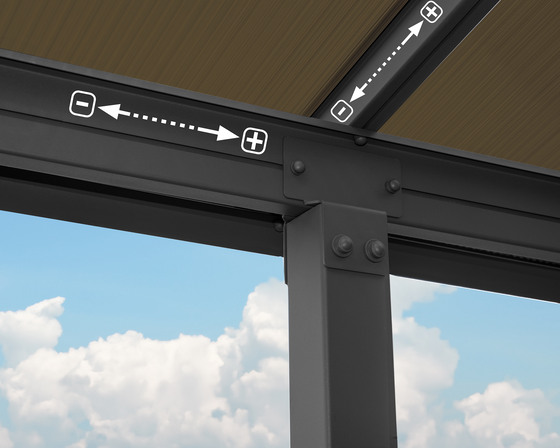 Adjustable wall connections and flexible pole positioning allow for greater installation versatility.
