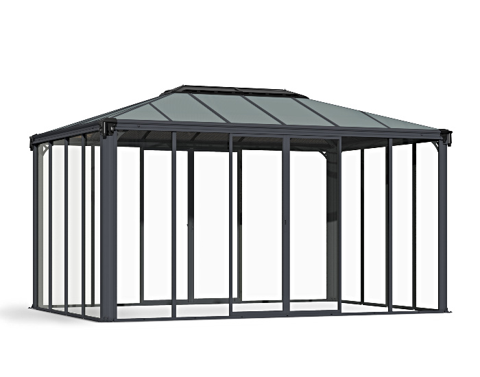 Palram 10x14 Ledro Enclosed Gazebo Kit w/ Screen Doors