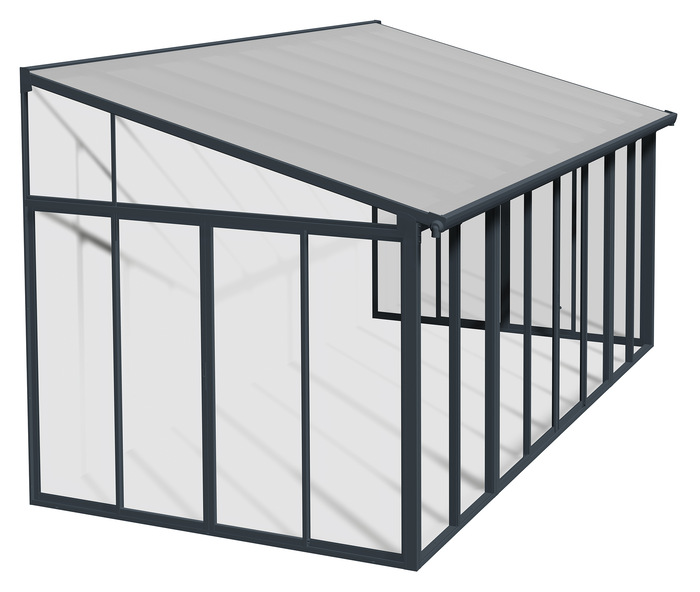 Palram 10x18 SanRemo Patio Enclosure w/ Screen doors - Gray