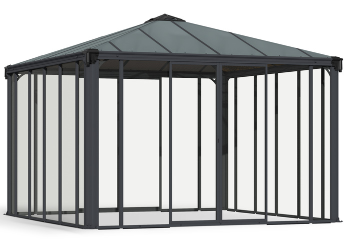 Palram 12x12 Ledro Enclosed Gazebo Kit w/ Screen Doors