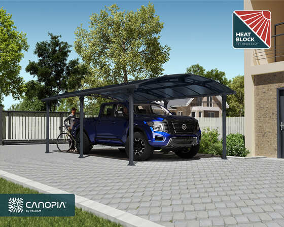 Palram 12x21 Arcadia  covers one car