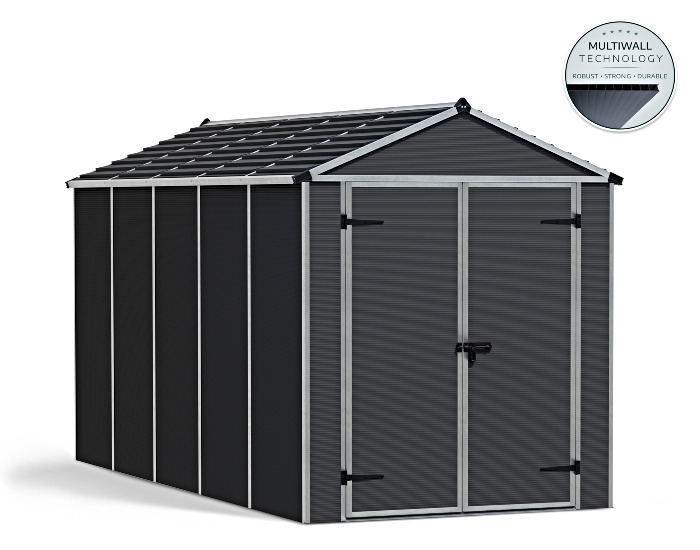 Palram - Canopia 6x12 Rubicon Storage Shed Kit - Gray