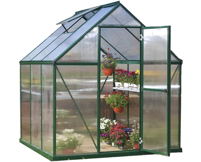 Palram 6x6 Mythos Hobby Greenhouse Kit - Green