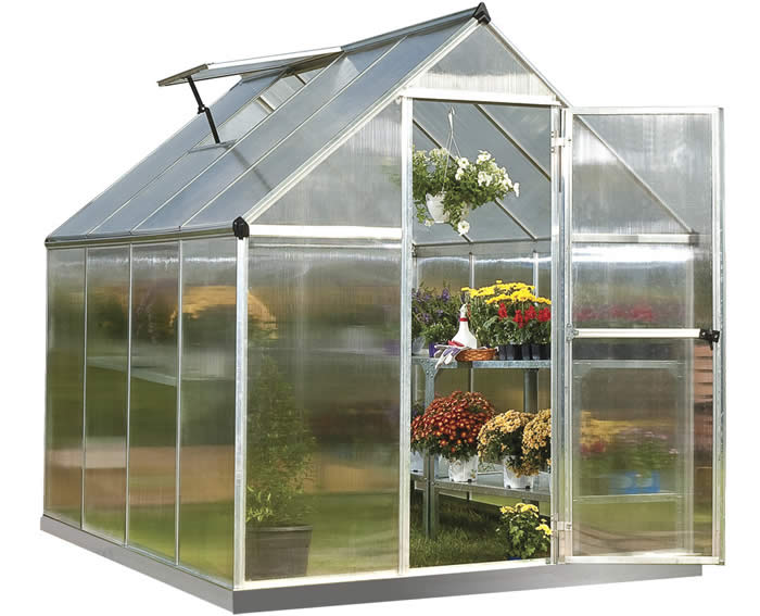 Palram 6x8 Mythos Hobby Greenhouse Kit - Silver