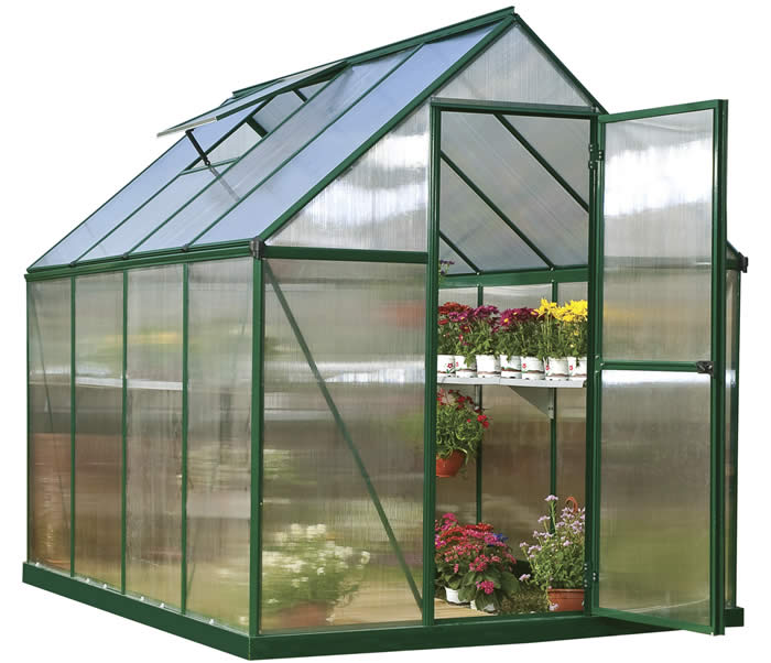 Palram 6x8 Mythos Hobby Greenhouse Kit - Green