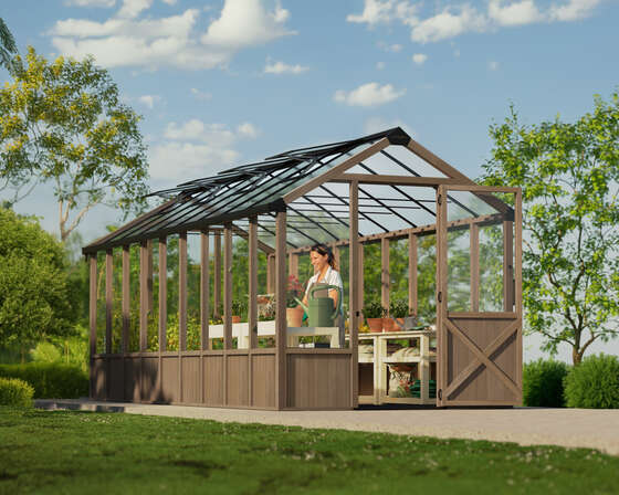 Spacious greenhouse with tall interior lets gardeners move freely and stand comfortably, offering convenient, wide space for all gardening needs.