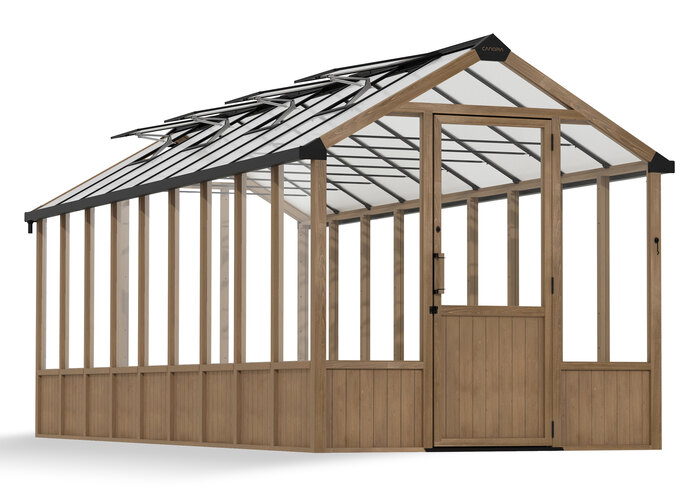 Palram - Canopia 8x22 Natura Cedar Wood Greenhouse - Brown