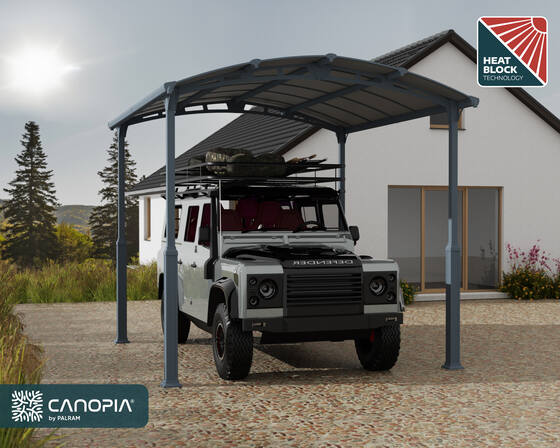 Palram - Canopia Arcadia Alpine 12x14 Carport Kit - Gray