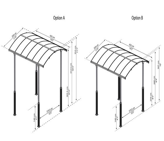 Palram - Canopia Arcadia Alpine 12x14 Carport Kit - Gray