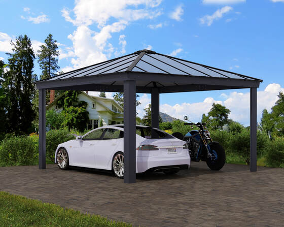 Palram - Canopia 14x14 Colorado Metal Carport Kit