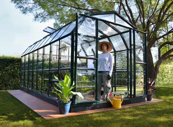 Prestige 2 Greenhouse Clear panel with green frame