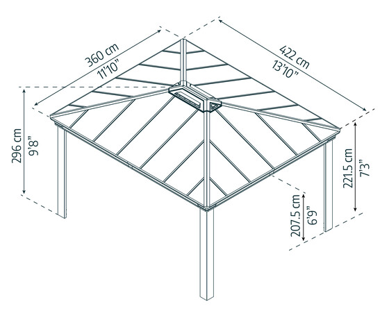 Palram - Canopia 14x12 Dallas 4300 Gazebo Kit