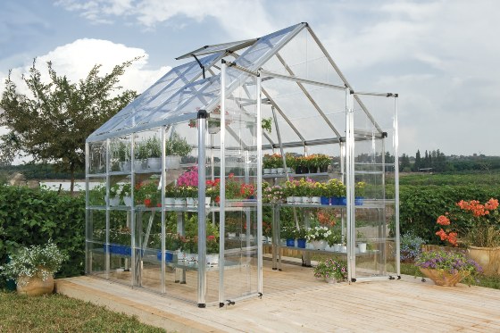Palram - Canopia 8x8 Snap & Grow Greenhouse Kit Garden View