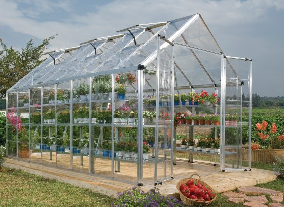 Palram - Canopia 8x16 Snap & Grow Greenhouse Kit Garden View