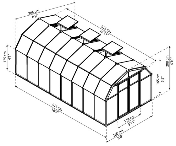 Palram - Canopia 8x16 Hobby Gardener 2 Greenhouse Kit!