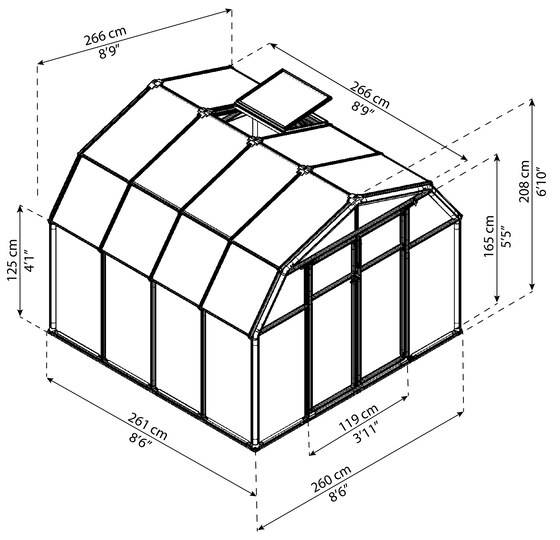 Palram - Canopia 8x8 Hobby Gardener 2 Greenhouse Kit!