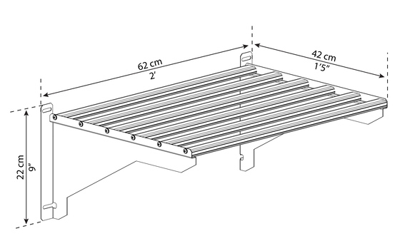 Two Heavy-Duty Aluminum Shelves.