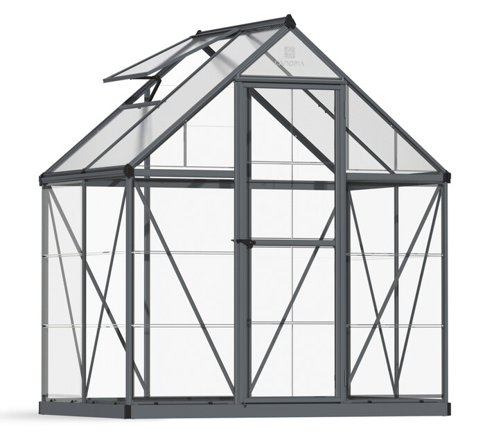 Palram - Canopia 6x4 Hybrid Greenhouse Kit - Gray