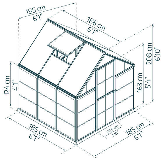 Palram - Canopia 6x6 Hybrid Greenhouse Kit