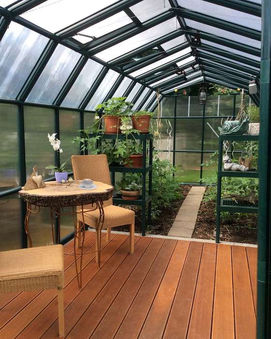 Palram - Canopia Grand Gardener 8x20 Greenhouse Kit Sample Interior