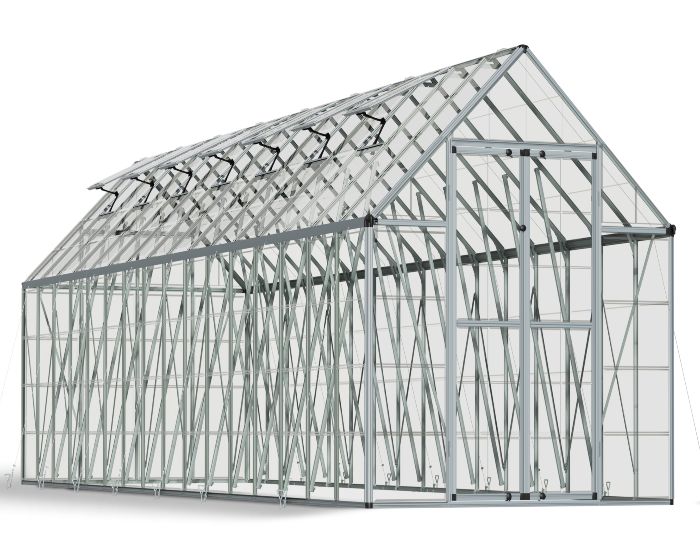 Palram - Canopia 8x32 Snap & Grow Greenhouse Kit - Silver