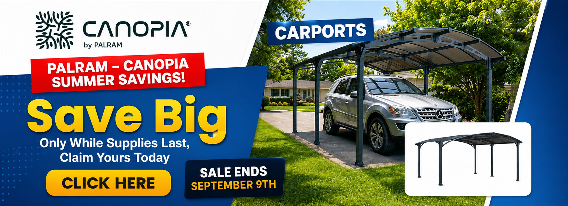 Palram Canopia Carports, Gazebos and Greeenhouses Sale - Sale Ends September 9th - Free Nationwide Shipping