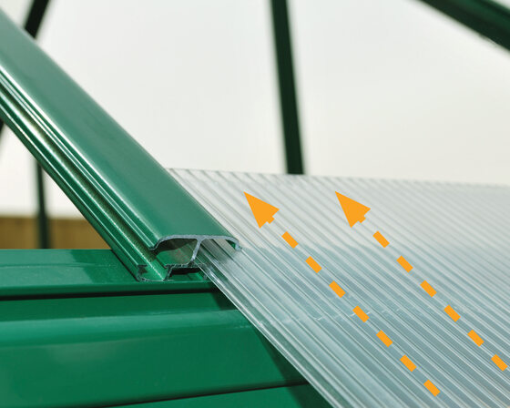 Easy-slide polycarbonate panels for quick, secure installation.