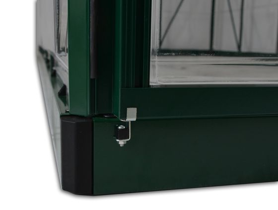 Galvanized steel base provides a sturdy, durable foundation.