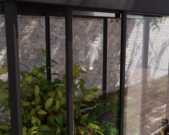 Palram Ivy Mini Greenhouse features a clear front sliding door for easy access.
