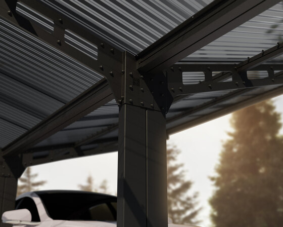 Sydney Cantilever Wave Double Wing Style Carport Aluminum Structure