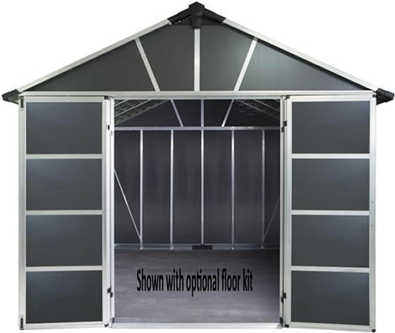 Palram Yukon 11x9 Shed Inside View - Floor Not Included