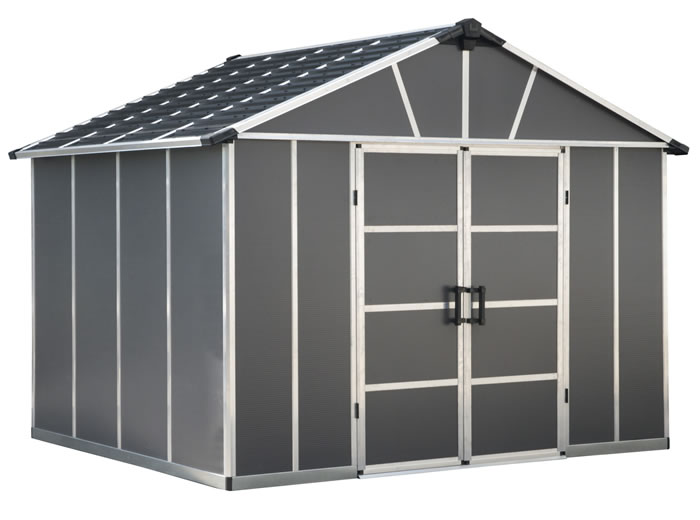 Palram Yukon 11x9 Plastic Storage Shed Kit - Gray