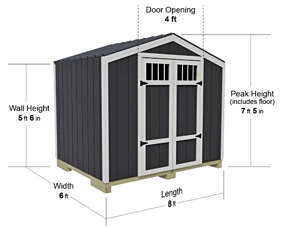 Best Barns 8x6 RapidShed Panelized Shed Measurements