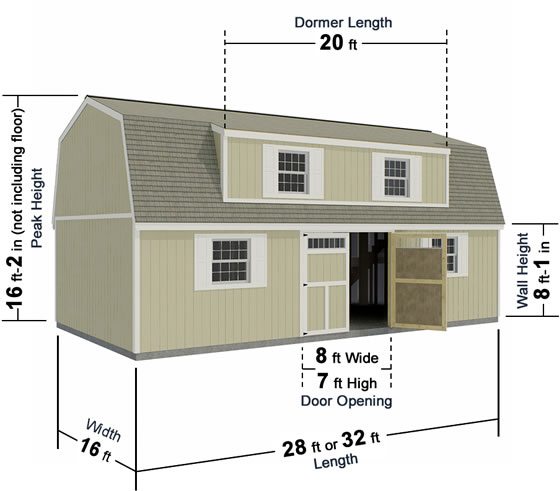 Ravenna 16ft Wood Shed Kit Measurements