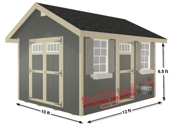 EZ-Fit Riverside 10x12 Wood Shed Panelized Kit Measurements Diagram