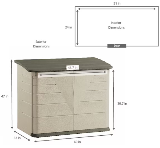 Rubbermaid 5x2.6 Horizontal Storage Shed Kit!