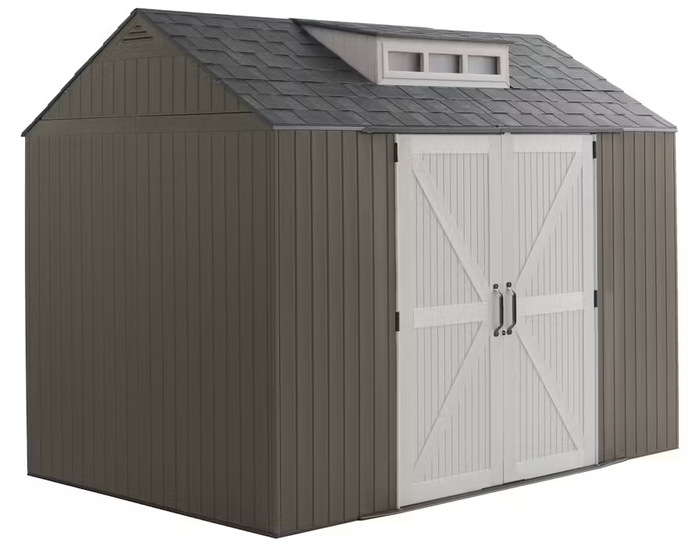 Rubbermaid 10x7 Resin Storage Shed Kit - Brown