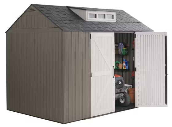 Rubbermaid 7x10.5 Resin Storage Shed - Wide Double Doors