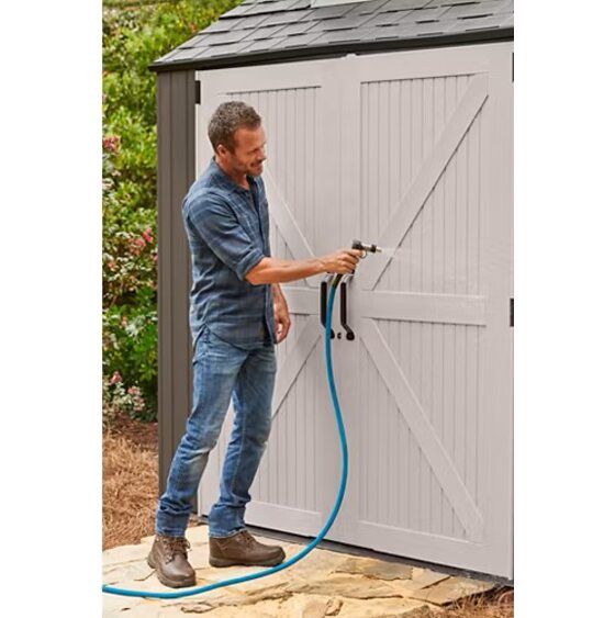 Low-maintenance design makes cleaning quick and easy with just a hose.