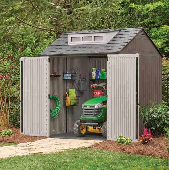 Wide-opening doors provide easy access to stored items.