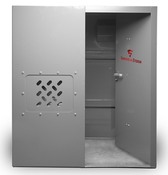 Heavy-duty swing-in door with triple-point locking and single-lever latch for added security.