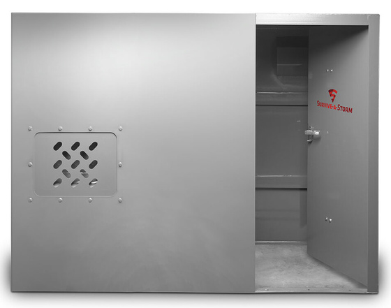 Heavy-duty swing-in door with triple-point locking and single-lever latch for added security.