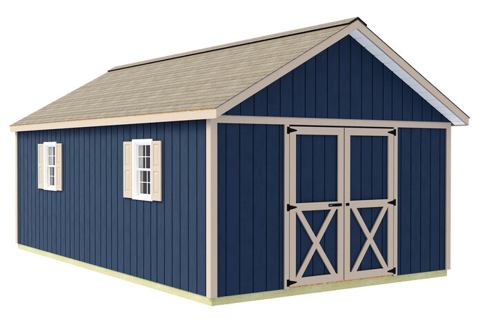 Shedquarters-Standard 12x20 Wood Shed Kit-Centered Gable Door