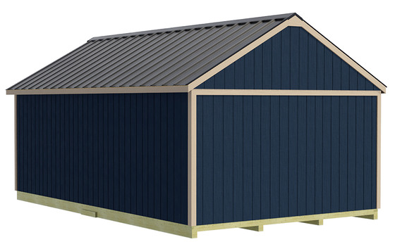 Shedquarters-Standard 12x20 Shed Kit-Centered Gable Door