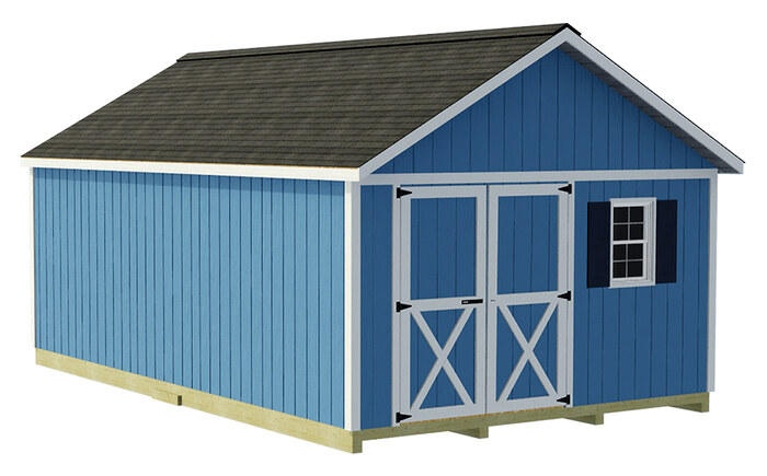 Shedquarters-Standard 12x20 Wood Shed Kit-Offset Gable Door