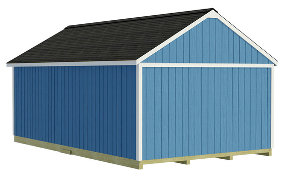 Shedquarters-Standard 12x20 Shed Kit-Centered Gable Door