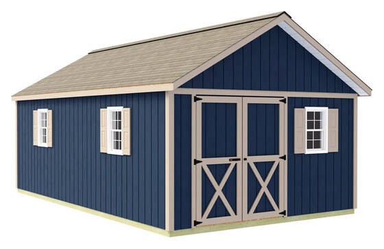 Shedquarters-Standard 12x20 Shed Kit-Centered Gable Door