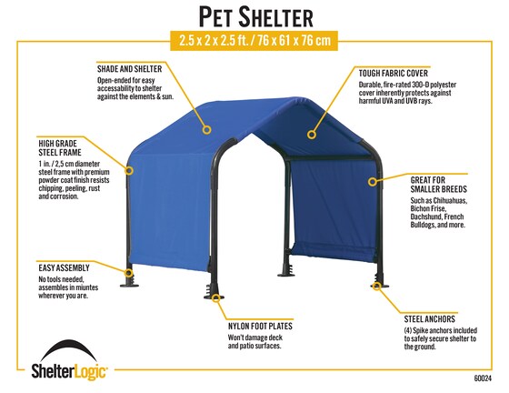 ShelterLogic 2.5x2x2.5 Portable Pet Shelter Kit! 